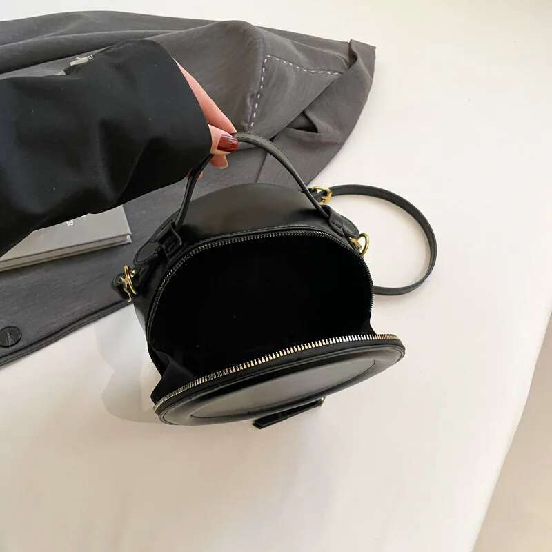 Round Leather Crossbody For High Quality Handbags Women Bags Designer Shoulder Bag Female Retro Clutch Purses
