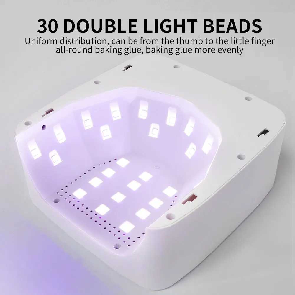 30 LED Nail Lamp Rechargeable UV Gel Polished Nail Lamp with Automatic Sensor and Timer Nail Gel Curing LED Lamp Equipment W250513
