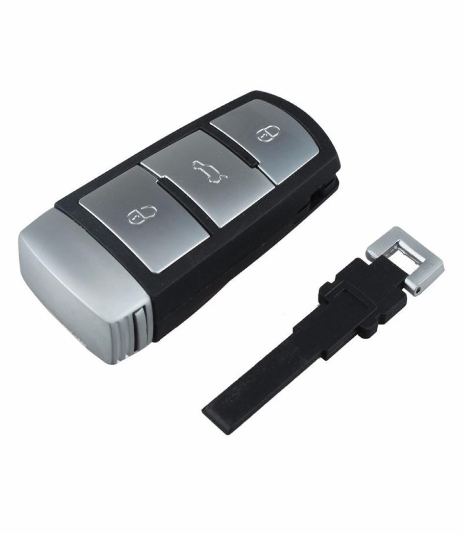 Guaranteed 100 3Buttons Blank Key Shell For VW Passat B6 CC Magotan With Spare Case Smart Insert 9641413