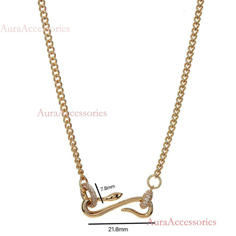 Wholesale Exquisite Rhinestone Geometric Female Fashion Exaggerated Animal Snake Pendant Necklace