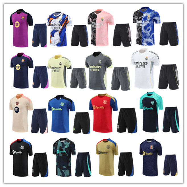 24/25/26 LAMINE YAMAL Barcelonaes Soccer Tracksuits set BELLINGHAM Madrids Short sleeve shorts men kid football chandal futbol survetement 2025 2026 TRAINING suit