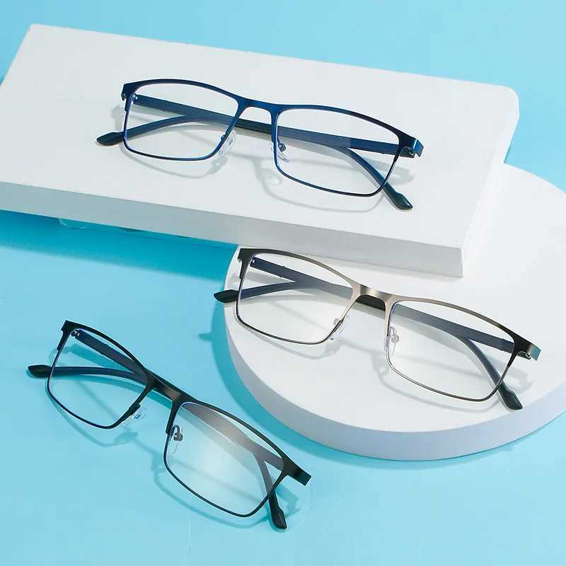 Myopia Glasses Men Ultralight Rectangle Anti Blue Light Computer Glasses Classic Metal Frame Nearsighted Eyeglasses 0 To -600 W250513