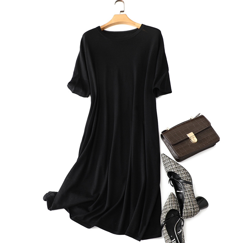 L500 Large size silk mulberry silk nightdress women's pajamas summer sexy home clothes mid-length dress summer lace