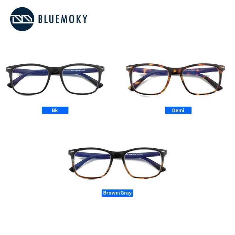 BLUEMOKY Vintage Men Prescription Eyewear Square Anti Blue Light Myopia Optical Glasses Progressive Eye Glasses W250513
