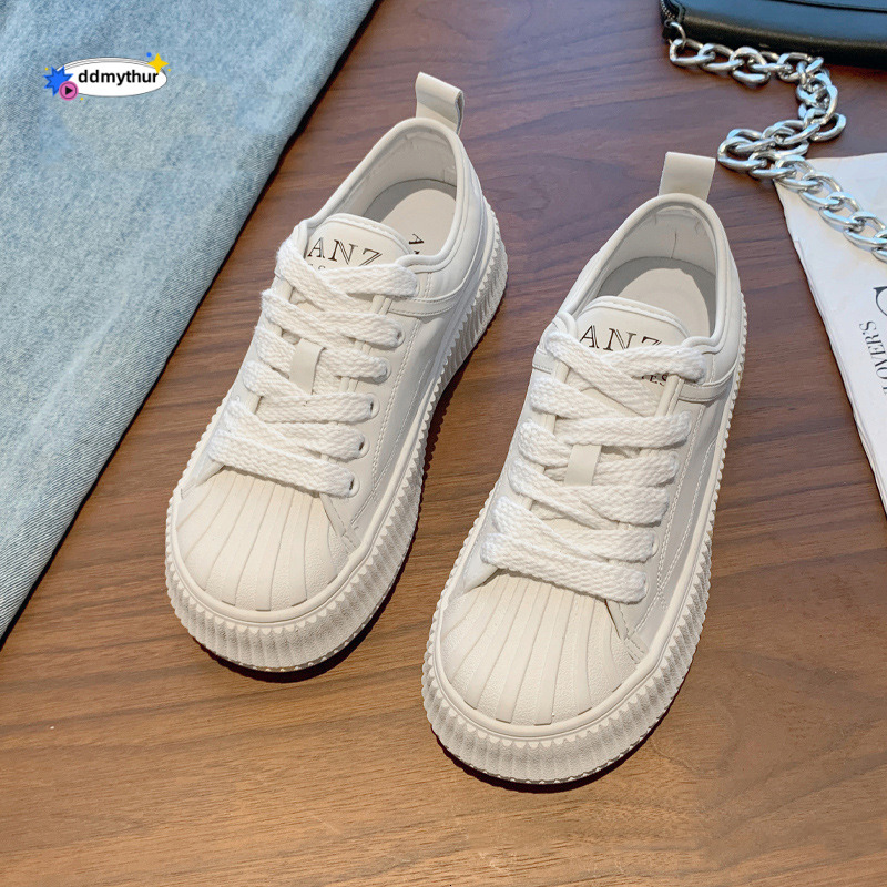 Beike Head Little White Women's Thick Sole 2023 Spring New Versatile Casual Board Elevated Sports Shoes Instagram Trend ddmythur
