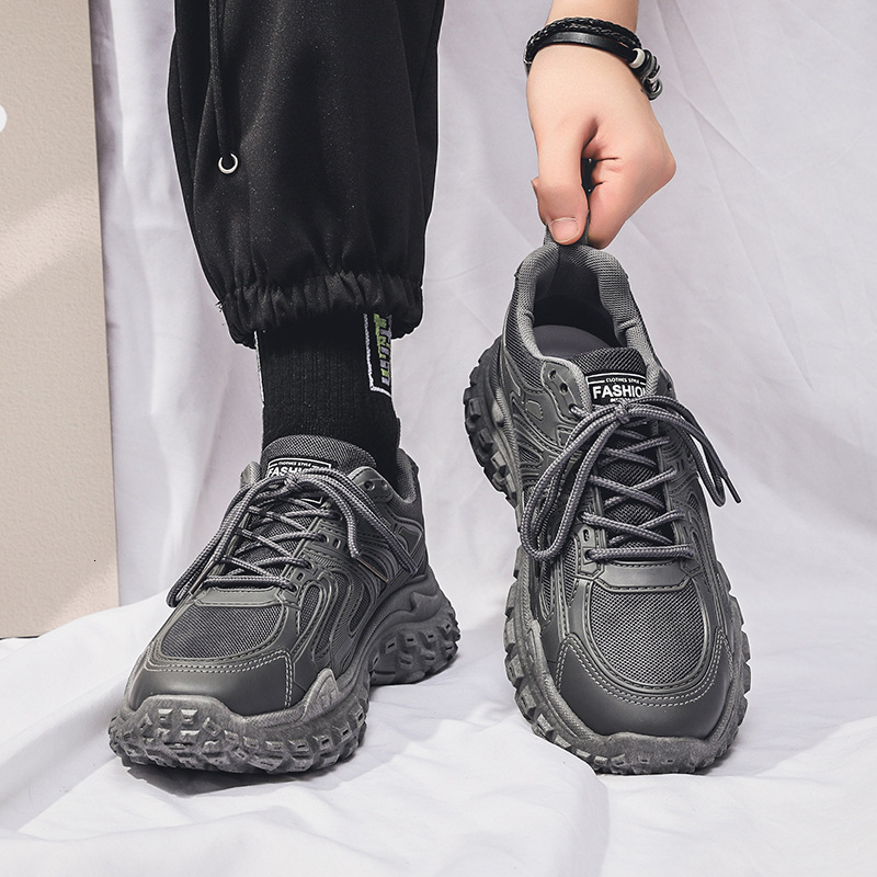 Spring New Breathable Mesh Casual Shoes Sports For Men S Korean Edition Trendy And Versatile Thick Sole Anti Slip Casual Running Dad Shoes Ddmysaturn
