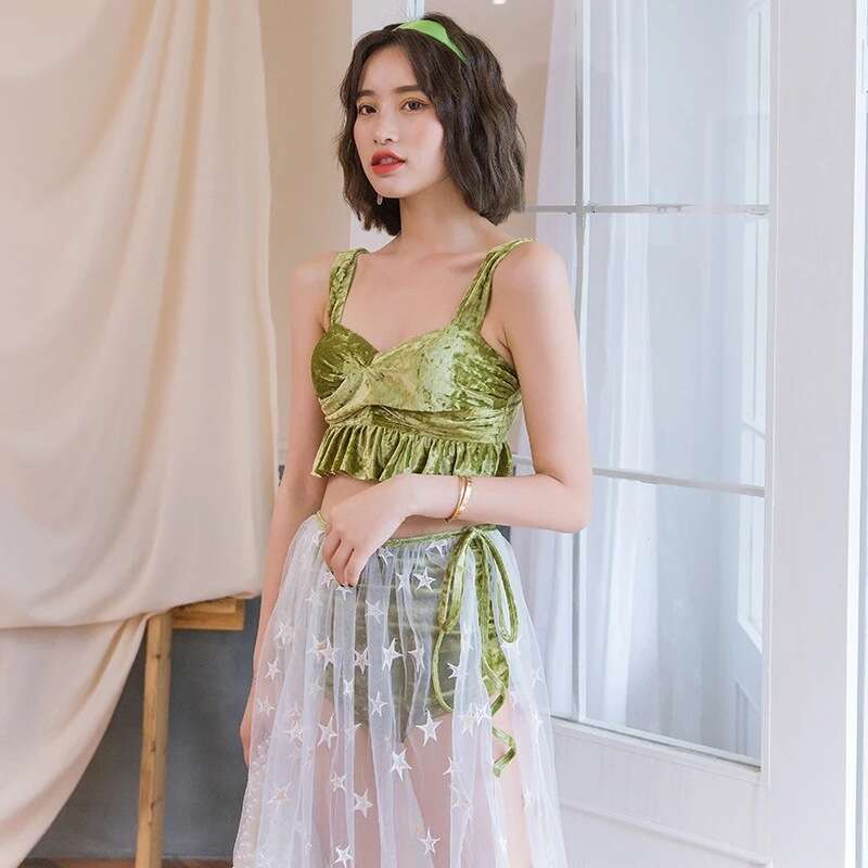 Pucci Bathing Suit Women's Swimwear Vintage One Piece Swimsuit Designer Bathing Suit Beach Dress Dutch Gold Velvet Solid Color Bikini Three Piece