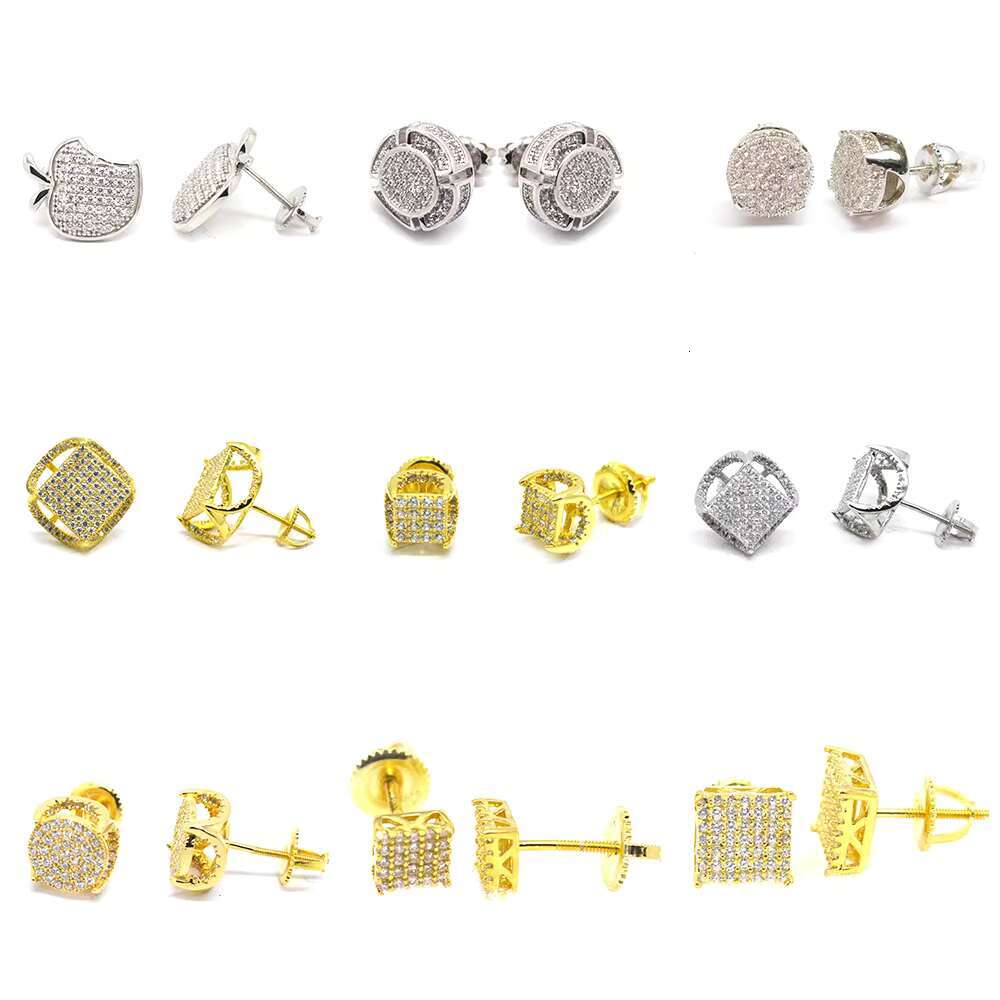 Hotsale Iced Out Hip Hop Heart Women Jewellery Cheap Price 925 Sterling Silver Custom VVS Moissanite Diamond Stud Earrings