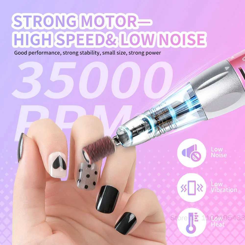96W Rechargeable Nail LED UV Lamp And 35000RPM Nail Drill Machine with Diamonds Heart-Shaped Design for Manicure Polishing Dryer W250513