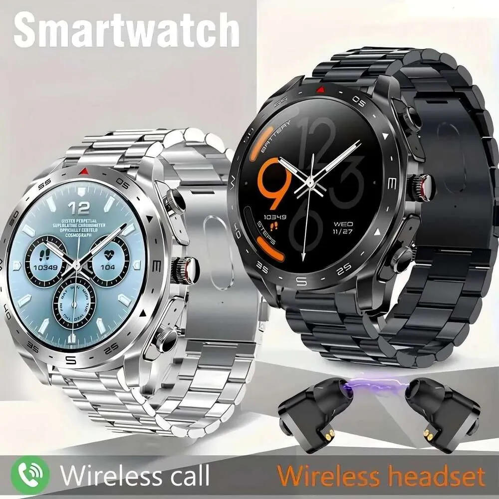 New 2024 Smart Watch TWS 2-in-1 Earphones HIFI 9D Sound Quality Bluetooth Call Sports Fashion Smartwatch Call Player Bluetooth