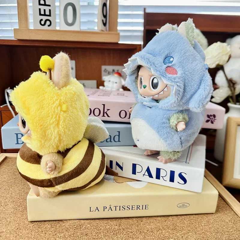 17cm Cute Mini Plush Dolls Clothes Outfit Accessories For Korea Kpop Exo Labubu Idol Dolls Bee/Shark Suit Clothing DIY Kid GiftT250513