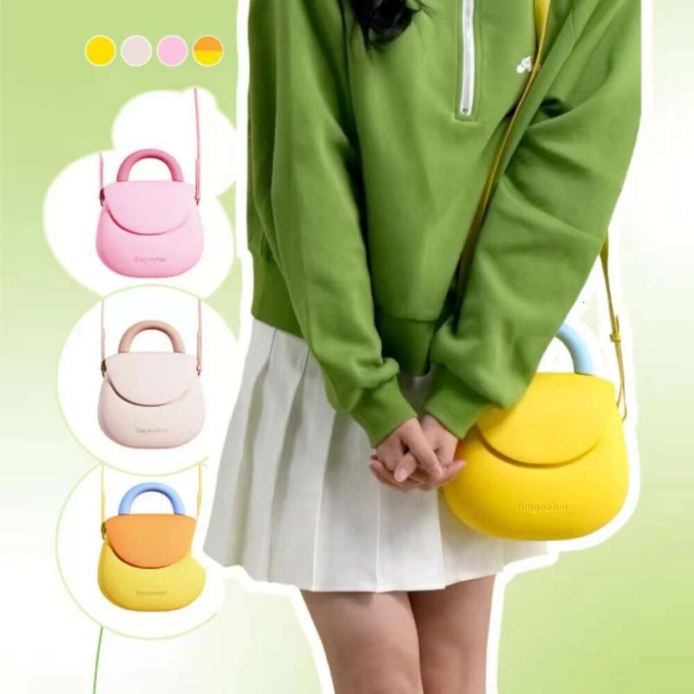 Fungoofun Large Capacity Women's Fiess Yoga Shoulder Ladies Outdoor Versatile EVA College Girls Candy Color Jelly Bag
