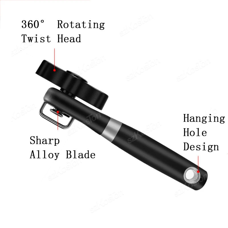 Handheld Safe Cut Can Opener Smooth Edge Can Opener Food Grade Stainless Steel Side Cutting Can Opener for Kitchen Tools 250513
