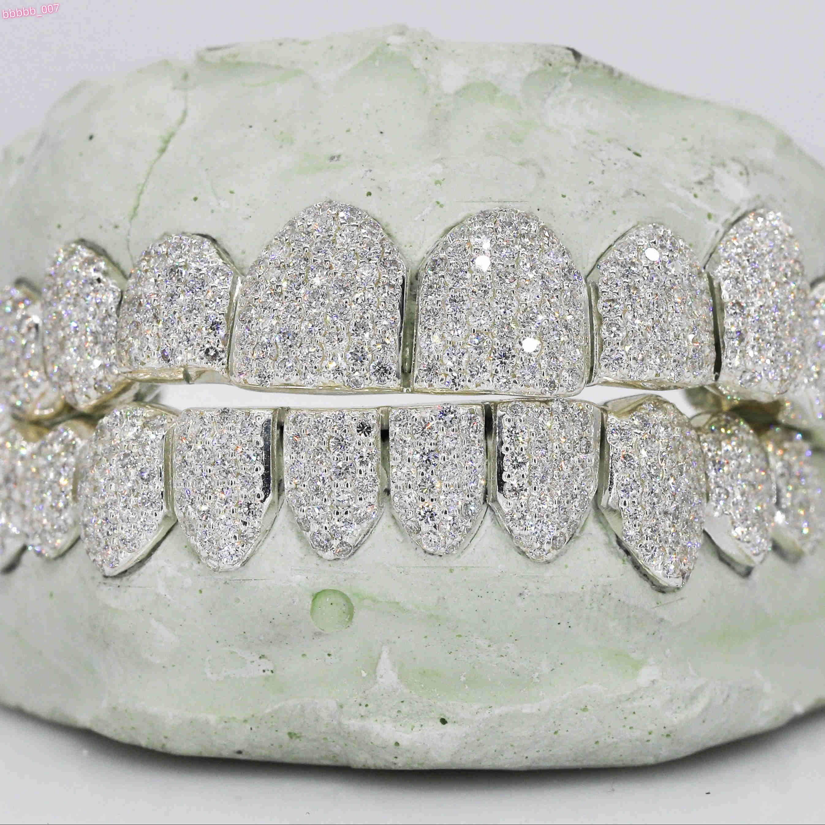 Custom Moissanite Grillz Iced Out Teeth for Men and Women Hip Hop Diamond Cut Top Bottom Gold Silver Tooth Caps