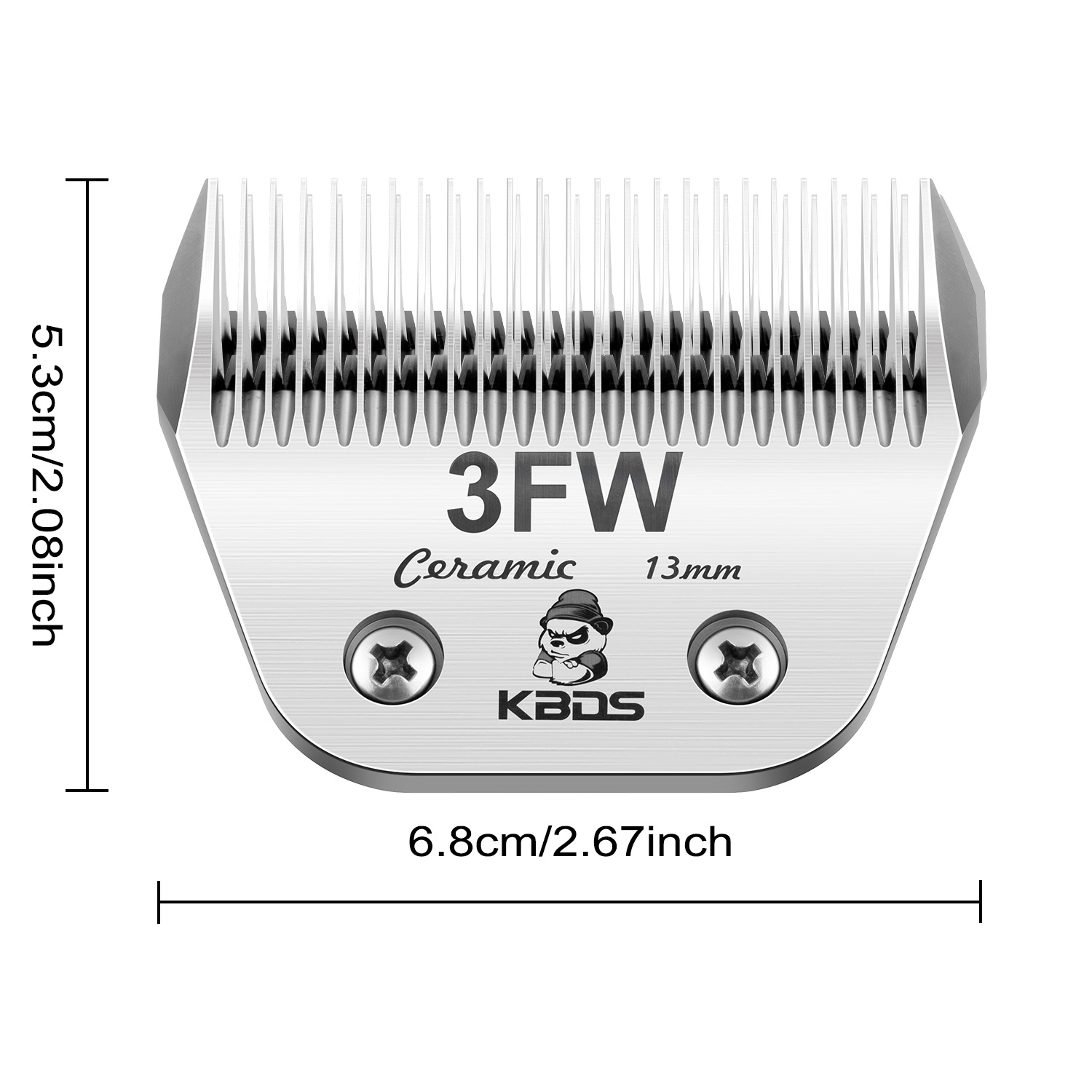 KBDS Detachable Ceramic Wide 3FW Blade for Dog Grooming Cuts Length(1/2" - 13mm) Compatible with Most Andis, Oster, Wahl A5 Clippers(Customizable