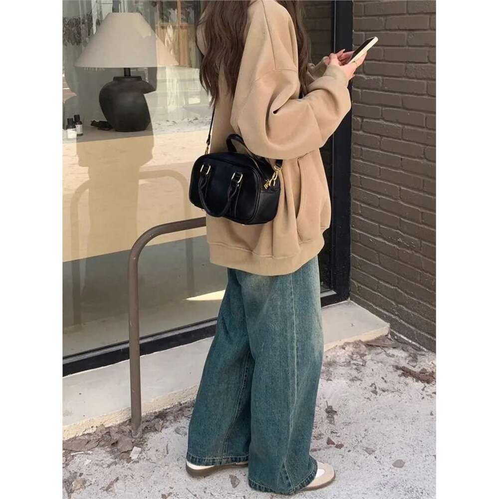 JIAERDI Vintage Brown Messenger Bag Purse Women Autumn Winter Leather Casual Crossbody Female Retro Hot Girl Y2k Hand Bags