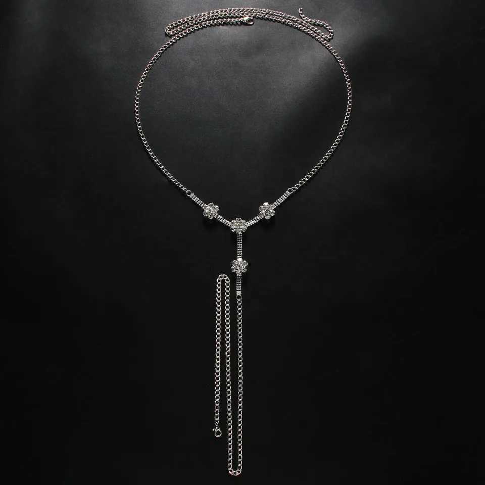 Flower Shape Rhinestone Thong Panties Jewelry for Women Sexy Body Chain Waist Thong Bikini Underwear AccessoriesT250513