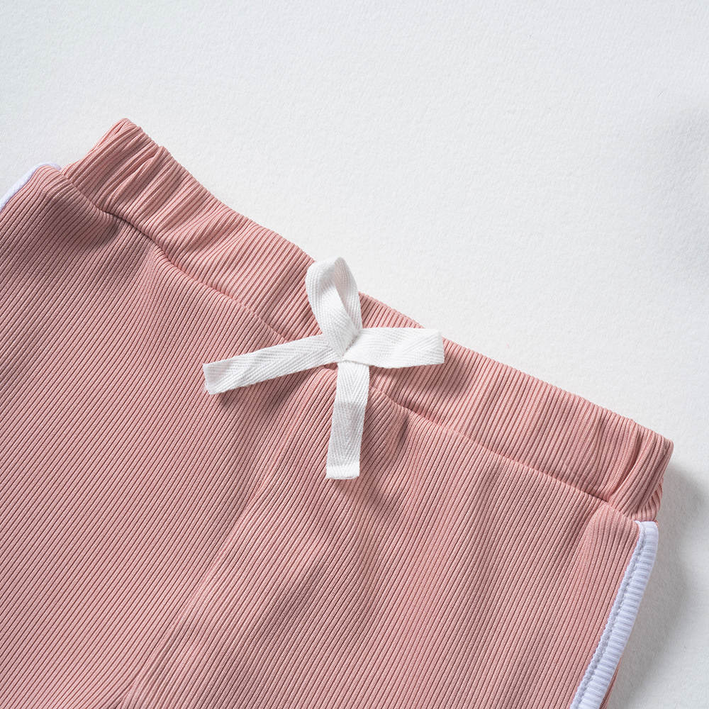 Summer baby girl set, color clashing comfortable striped double fly sleeve set, kids clothes daily and party wear for outing SY008