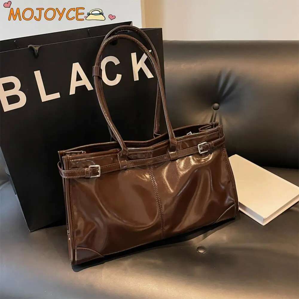 Hot Selling Women's Vintage PU Leather Fashion Shoulder High-End Solid Tote Bags Elegant Ladies Handbag Zip Underarm Bag