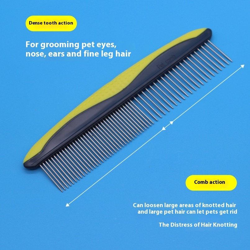 Cat Brushes For Indoor Cats Pet Artifact Dog Hair Beauty Cat Comb Supplies With Steel Teeth And Non-Slip Handle Dog Combs For Grooming Matting Pet Bru