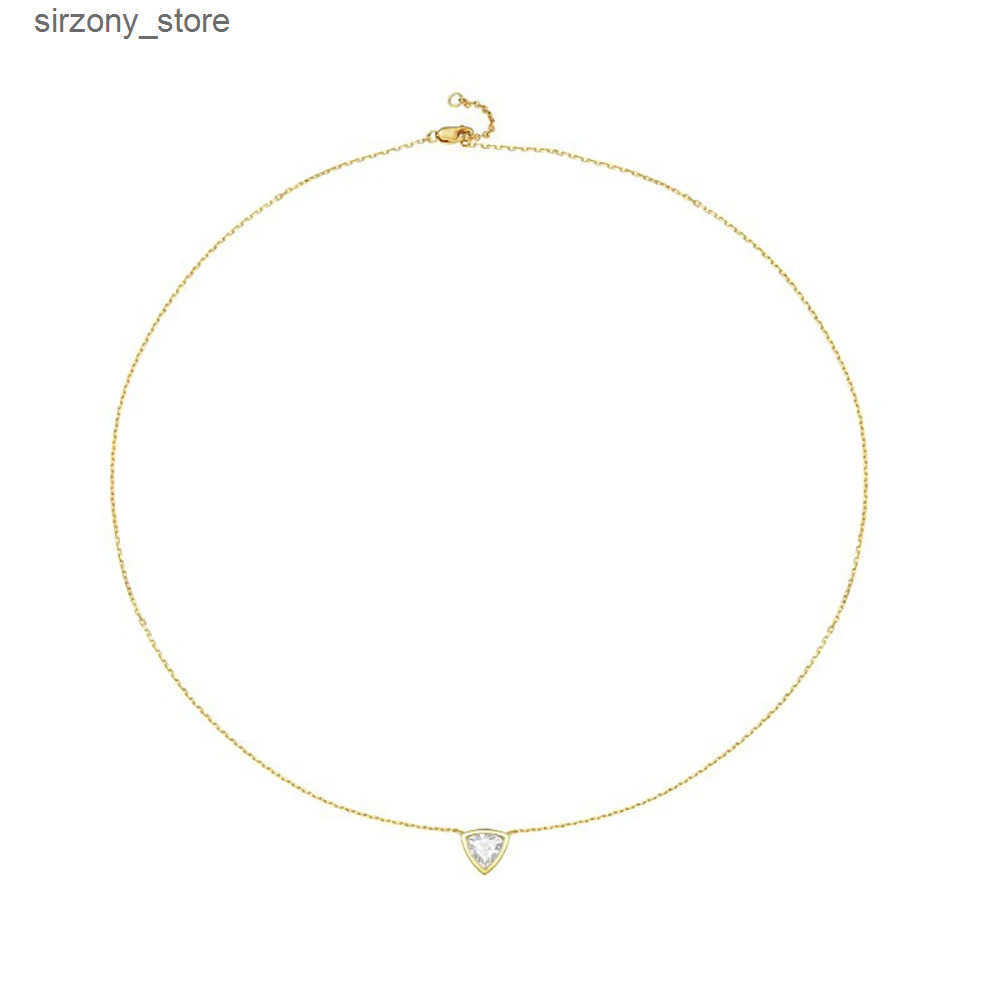 Serenity 0.5ct D Color Moissanite Diamond Necklace for Women S925 Sterling Silver Triangle Pendant Neck Chain Anniversary Gift z250513ZBMP
