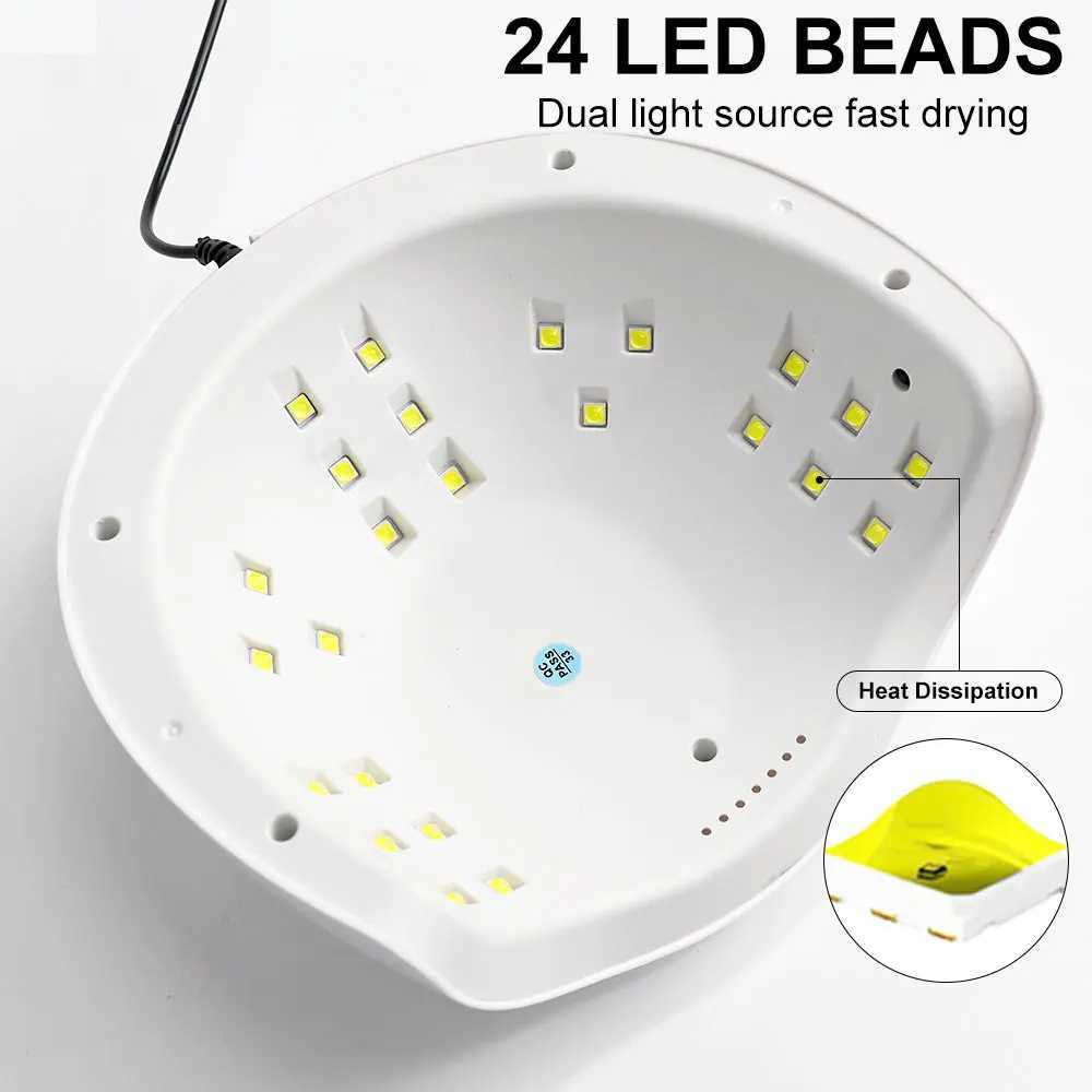 Professional Nail Dryer 24 UV LED Nail Lights with Auto Sensor Drying Light for Nails Fast Curing Gel Dryer Nail Salon Tools W250513