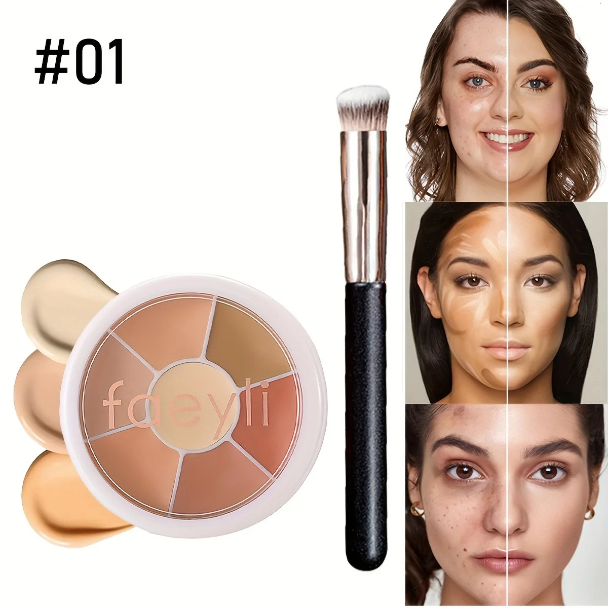 Multifunction Concealer Palette Matte Contour Concealer With Brush Covering For Dark Circles Concealer Cream Makeup Cosmetics 250512