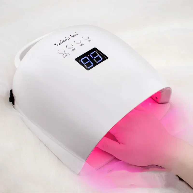 86W Lamp for Manicure Rechargeable Cordless Sun UV LED Lamp Nail Dryer For Curing All Gels 52 LEDs Light with LCD Timer Sensor W250513
