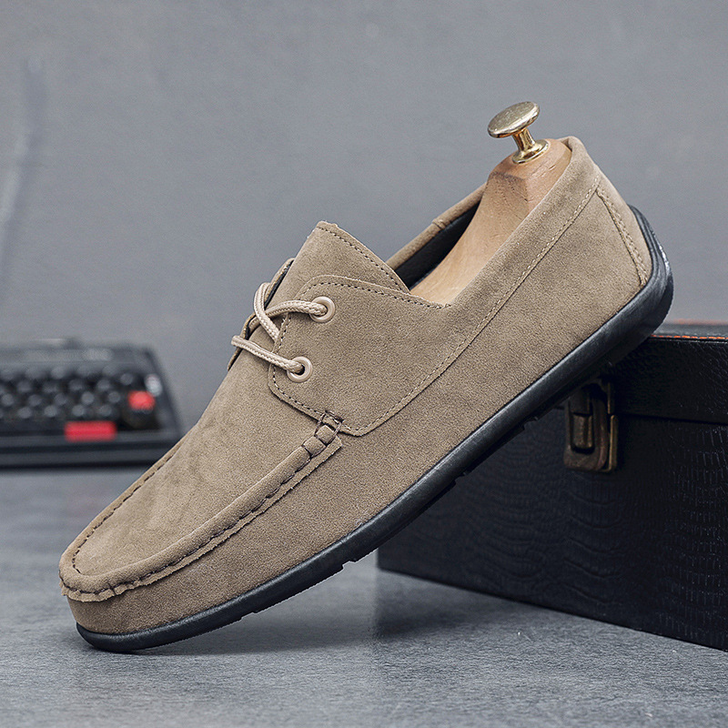 New Bean Matte Leather Casual Versatile Men S Korean Edition Youth Trend Driving Casual Shoes Anti Slip Lazy Shoes Ddmysaturn