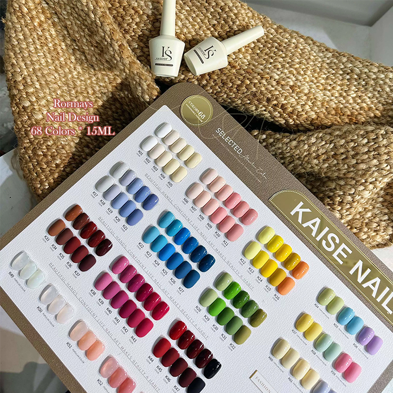 Rormays Popular gel Polishing 68PCS Mixed Clearcoat Rainbow Semi Permanent Immersion UV Nail Salon Whitening Shiny Bare Color Factory wholesale