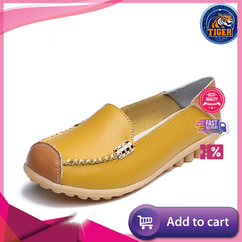 Ddmytiger Bean Women S New Spring Summer Leather Surface Waterproof And Anti Slip Cow Tendon Soft Sole Casual Versatile Mom Shoes Outdoor Shoes