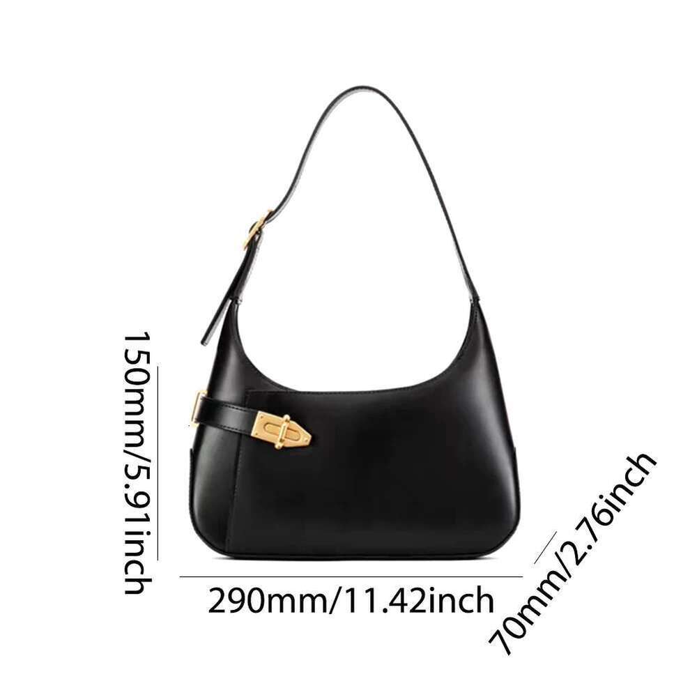 Black Vintage PU Shoulder for Women High-end Armpit Simple Solid Underarm Ladies Chic Hobo Bags Designer Bag Bolsas
