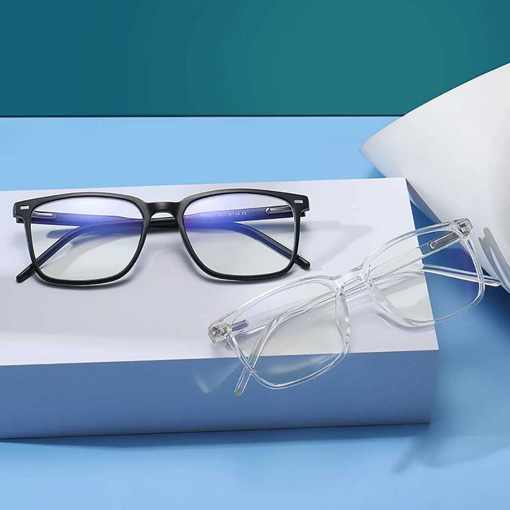 2025 Trending Blue Light Blocking Mens Glasses Gaming TR90 Matte Black Anti Ray Eyeglasses Computer Transparent Fashion Eyewear W250513