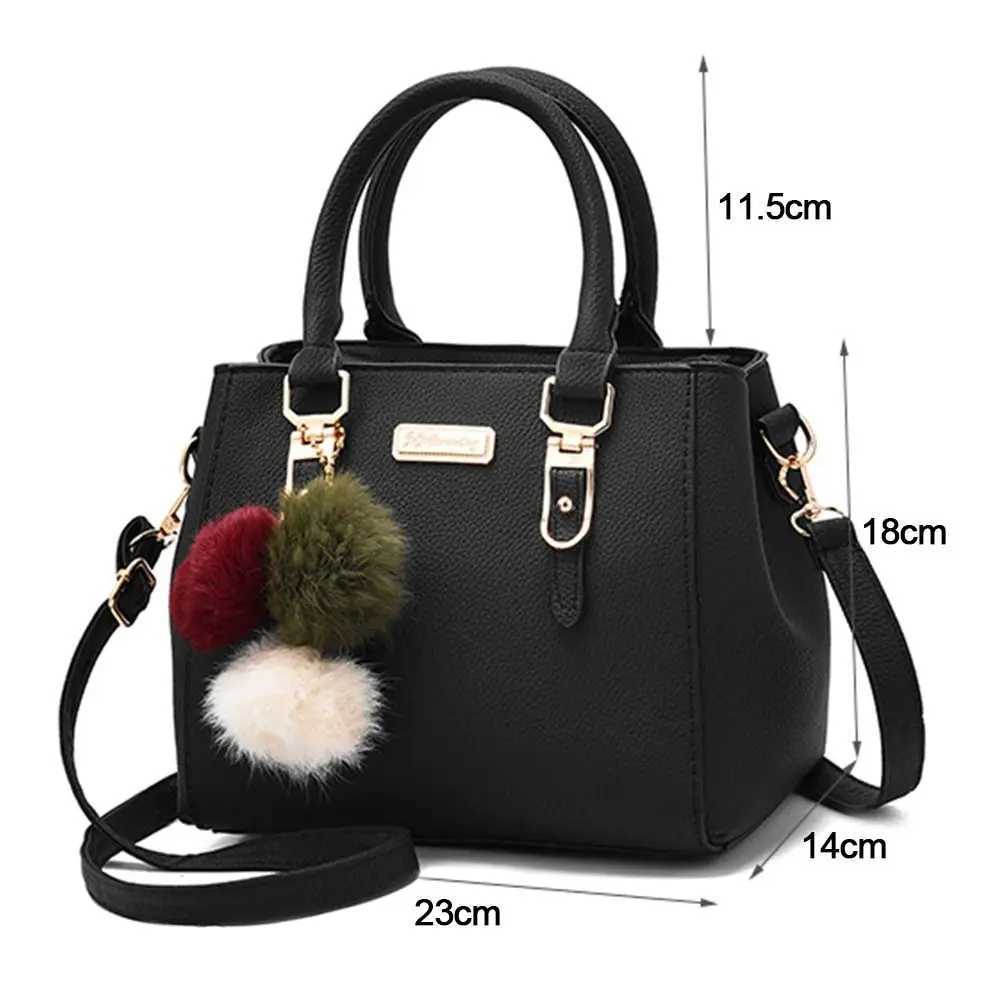 PU Leather Ladies HandBags Women Vintage Purse Plush Tassel Messenger Bags Tote Bost Shoulder Crossbody Bag Large CapacityXJ250513