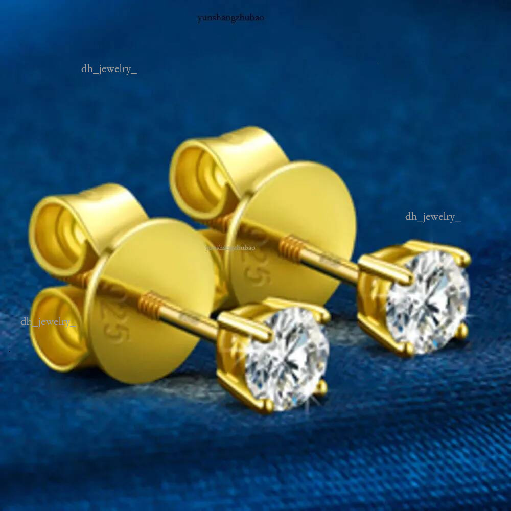 Dropshipping Usa Warehouse 3mm-10mm Gold Plated Sterg Sier Vvs Moissanite Dia Women Mossanite Stud Earrings Men