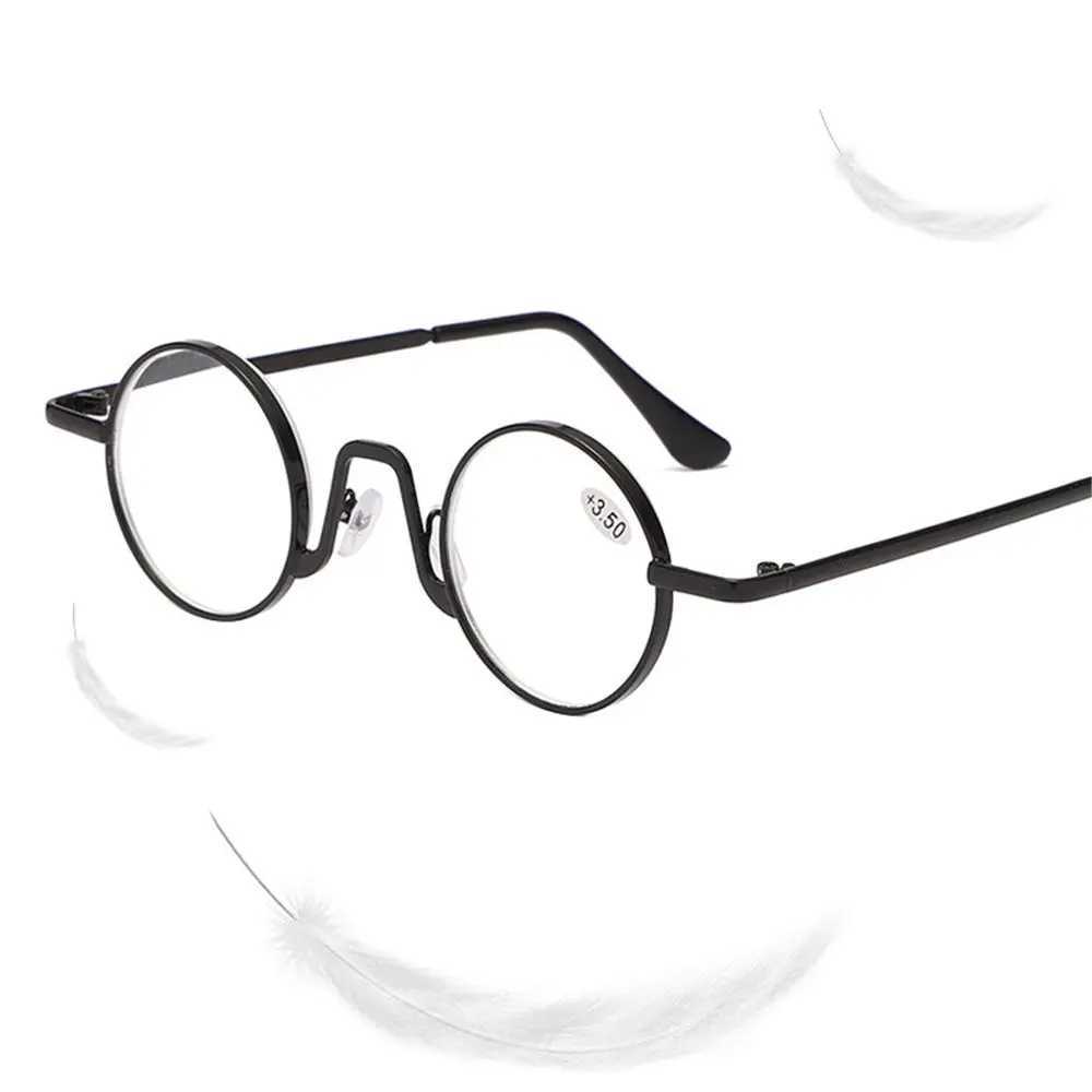 New Classic Round Anti Blue Light Metal Frame Reading Glasses Men Women Anti-fatigue Vision Care Presbyopia Eyeglasses +100~+400 W250513