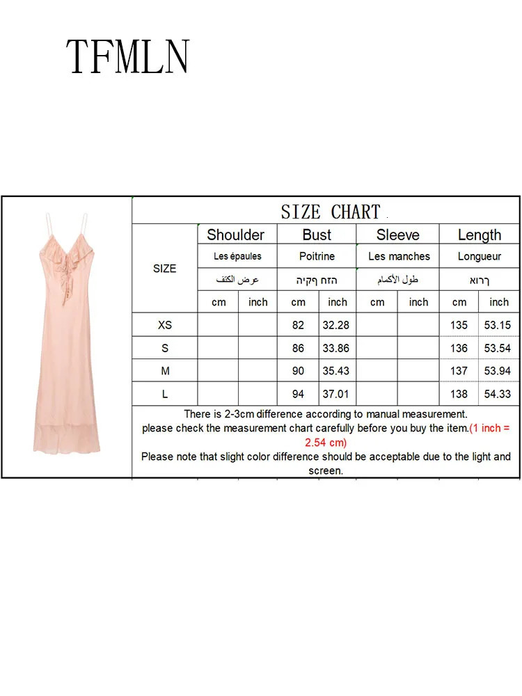 TFMLN Elegant Women Tierred Strap Midi Dress Summer Vneck Sleeveless Ruffles Underwear Sexy Solid Backless 250513