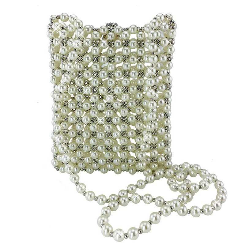 Pearl bag, bead string crossbody shoulder bag, Korean style ING