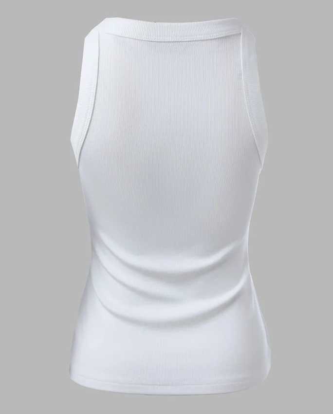 Sleeveless Ribbed Knit Tank Top Slim Fit Basic Casual Everyday Wear For Women M250513