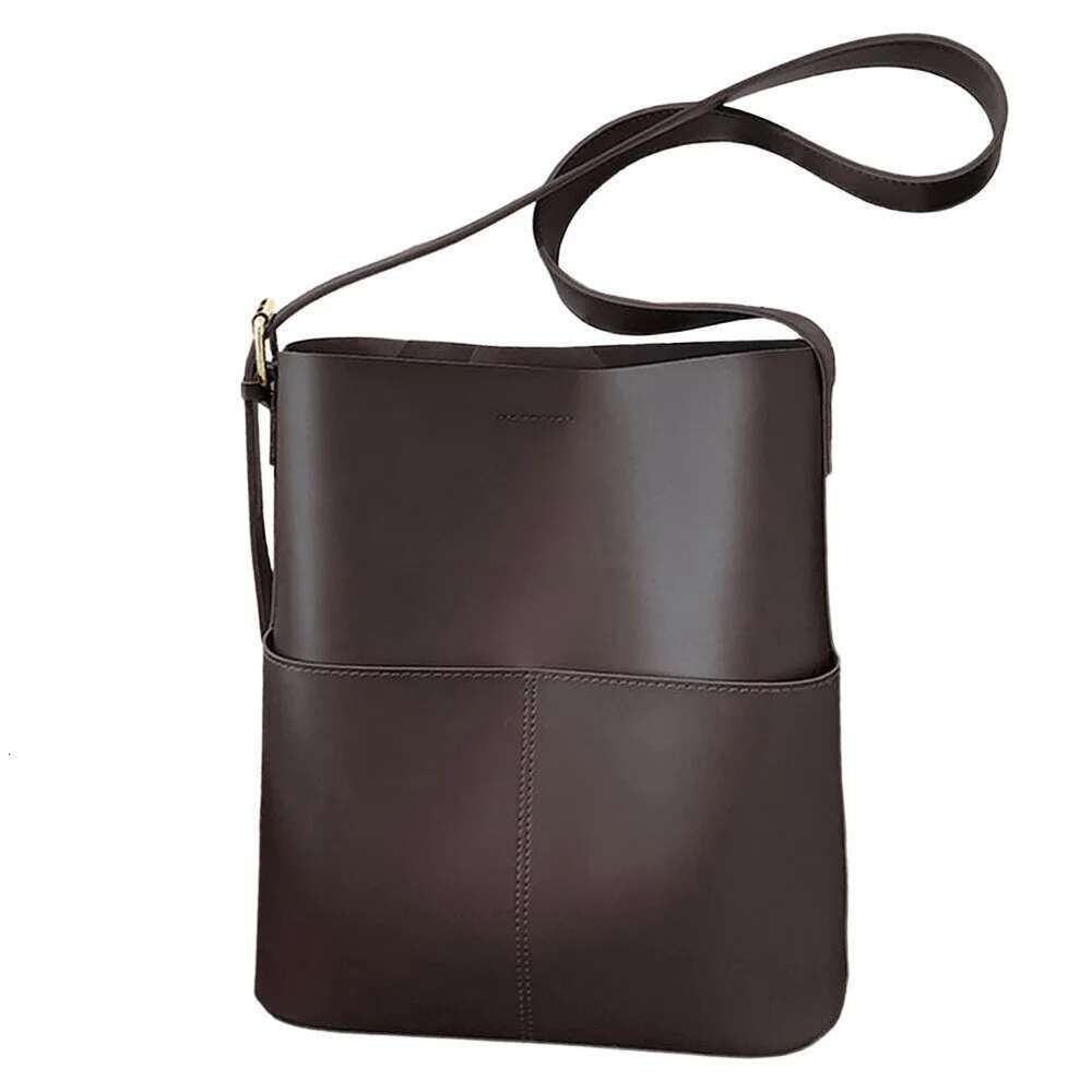 Women Leather Bucket Multi Pocket PU Crossbody Versatile Shoulder Tote Satchel Hobo Outdoor Travel Bag