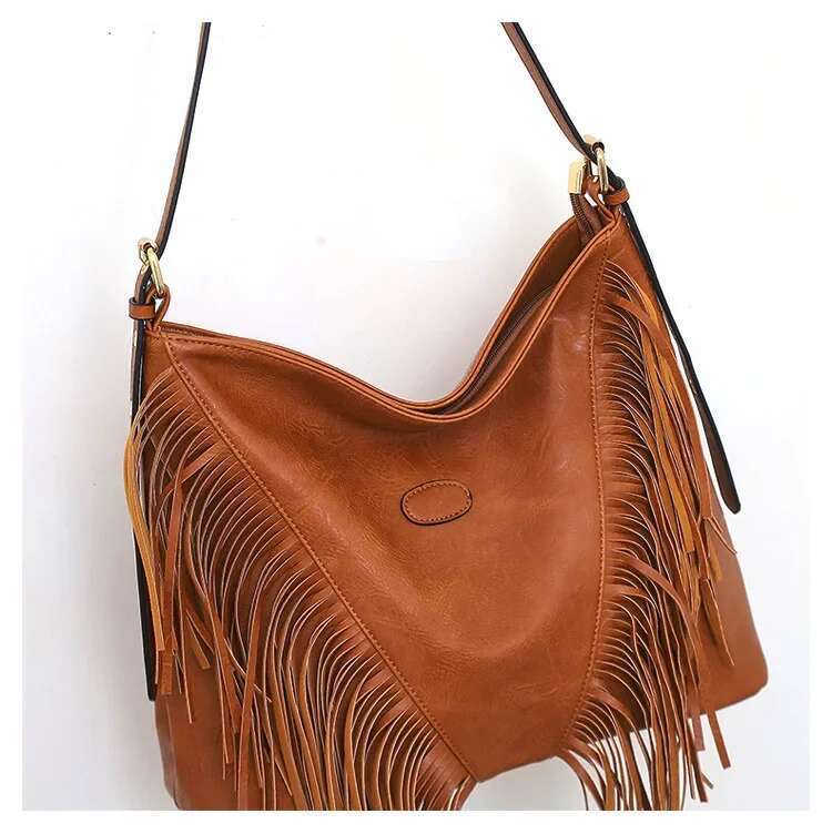 Long Tassels Women Handbag Large Capacity Shoulder Bags For Ladies Hand Bag Soft PU Casual Messenger Bags Travel Tote