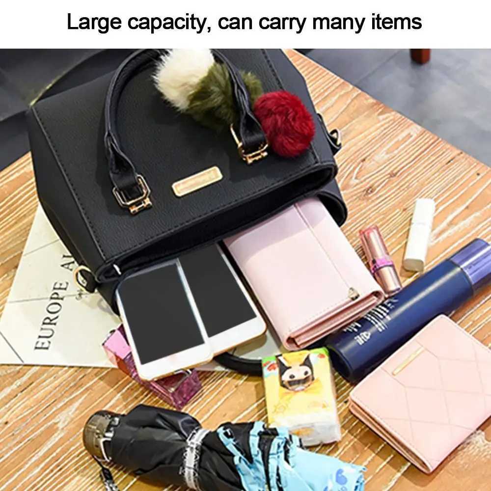 PU Leather Ladies HandBags Women Vintage Purse Plush Tassel Messenger Bags Tote Bost Shoulder Crossbody Bag Large CapacityXJ250513