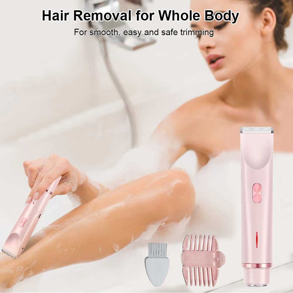 Electric Razor for Women Underarms Hair Epilator Woman Body Leg Facial Hair Removal Rechargeable Dual-Head Painless Lady Shaver W250513