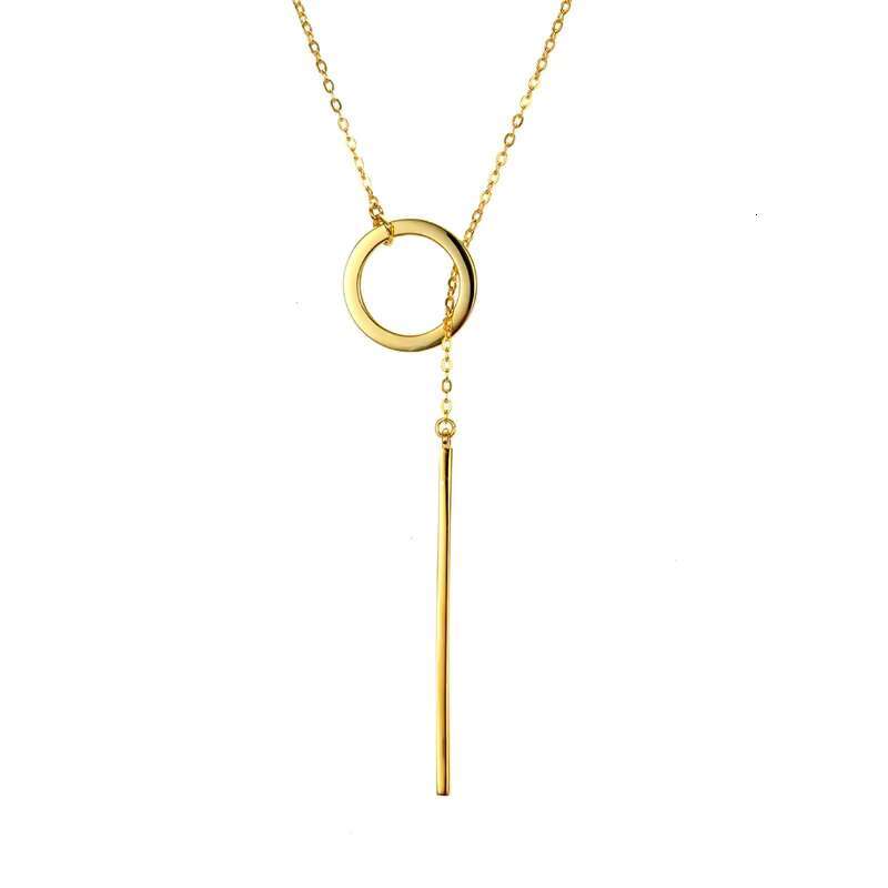 Korean Jewelry Plated 316L Stainless Pendant Female Girl Steel Gold Necklace