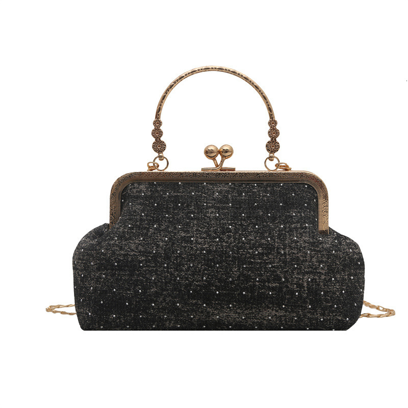 Fashion metal hand-held cheongsam women's 2025 summer new pearl light luxury shoulder chain crossbody bag