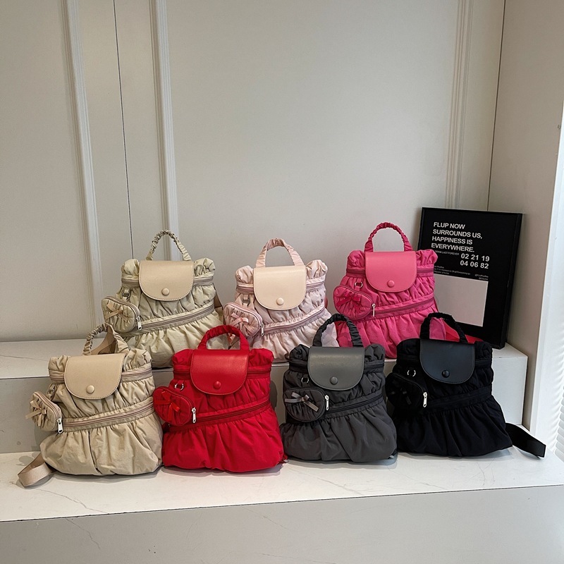 Korean Ins Trendy Casual Student 2025 New Fashionable and Versatile Folding Backpack Large Capacity Shoulder Bag