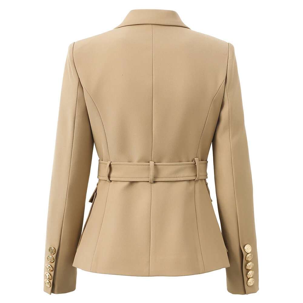 Factory Customize Quality Classic Style Office kakhi Women Pocket Blazers with Blet