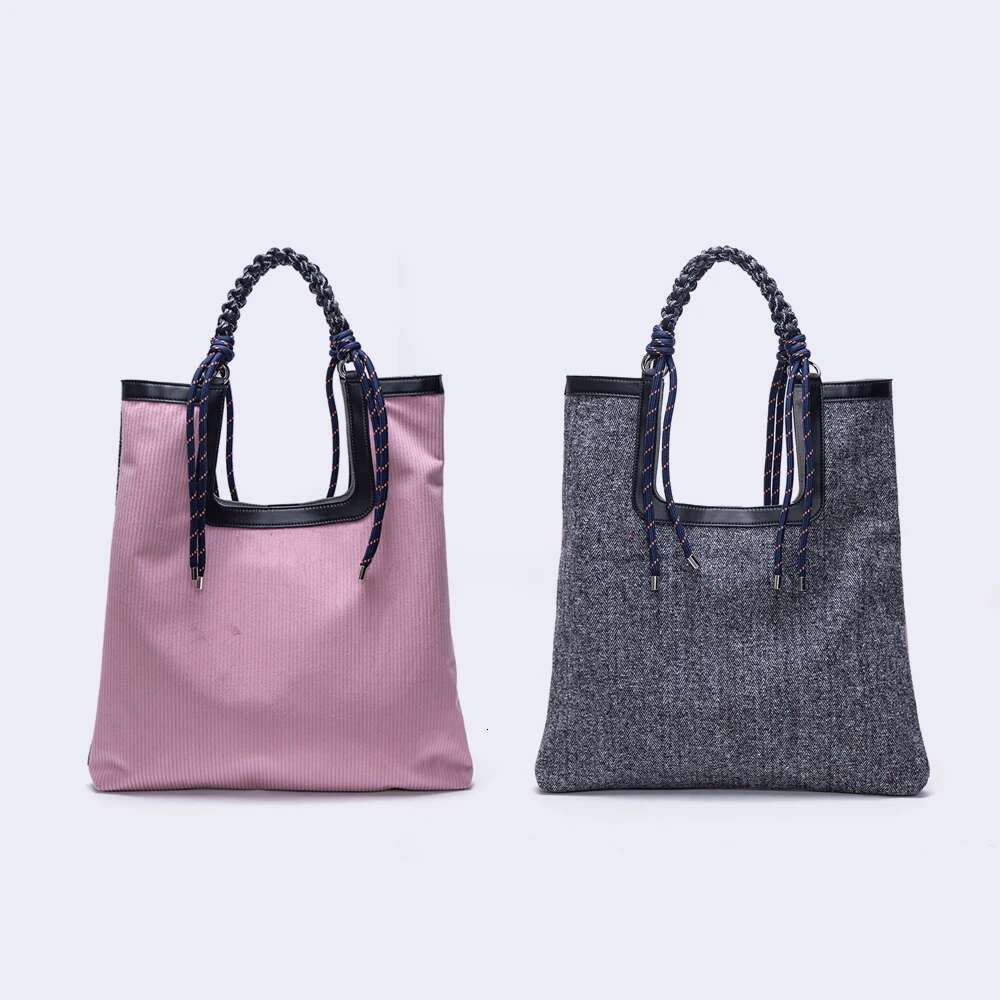 Autumn And Winter New Corduroy Tote Retro Large-Capacity Shoulder Spliced Rope Knot Commuter Bag, Handbag