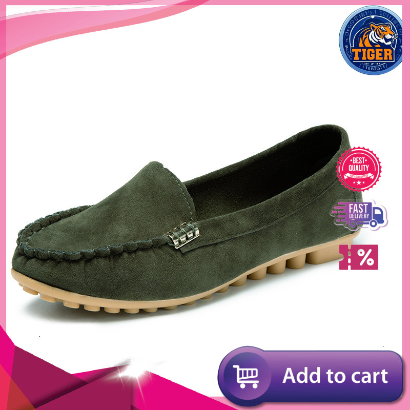Ddmytiger Autumn Shallow Mouth Bean Flat Single One Foot Lazy Large Women S Shoes Outdoor Shoes