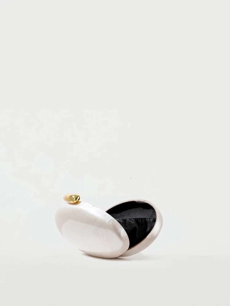 Egg shape Clutch Bag Acrylic women wedding evening party cute ivory pearl color purse handbag summer new